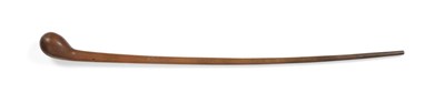 Lot 254 - A Late 19th Century Zulu Chief's Rhinoceros Horn Walking Stick, with offset ovoid grip, the...