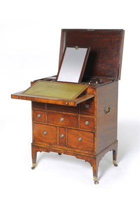 Lot 1187 - A George III Mahogany Gentleman's Dressing Chest, late 18th century, with hinged lid and brass...