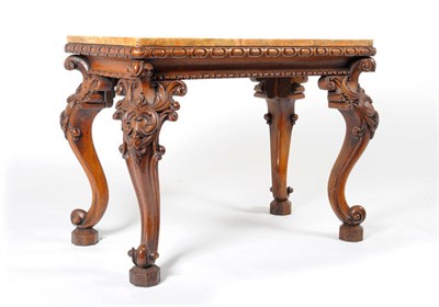 Lot 1188 - A Victorian Carved Oak Centre Table with Faux Marble Rectangular Top, 3rd quarter 19th century,...