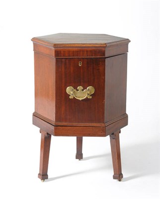 Lot 1189 - A George III Mahogany, Crossbanded and Herringbone Inlaid Hexagonal Wine Cooler, late 18th century