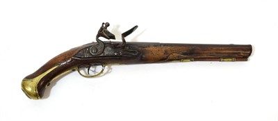 Lot 307 - An 18th Century Belgian Flintlock Dragoon Pistol by J. Valet a Liege, the 30cm round barrel...