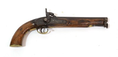 Lot 308 - A Mid-19th Century Percussion Service Pistol by Witton & Daw, the 23cm round steel barrel...