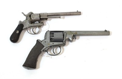 Lot 310 - A 19th Century Belgian Double Action Six Shot Pinfire Revolver, with 15.5cm sighted barrel, the...