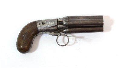 Lot 321 - A 19th Century Mariette Brevete Percussion Pistol, with four 6.5cm numbered turn-off steel barrels