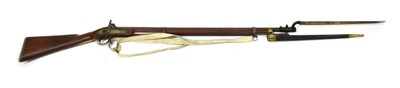 Lot 336 - A 19th Century Continental Percussion Musket, the 82cm round barrel with no visible markings,...