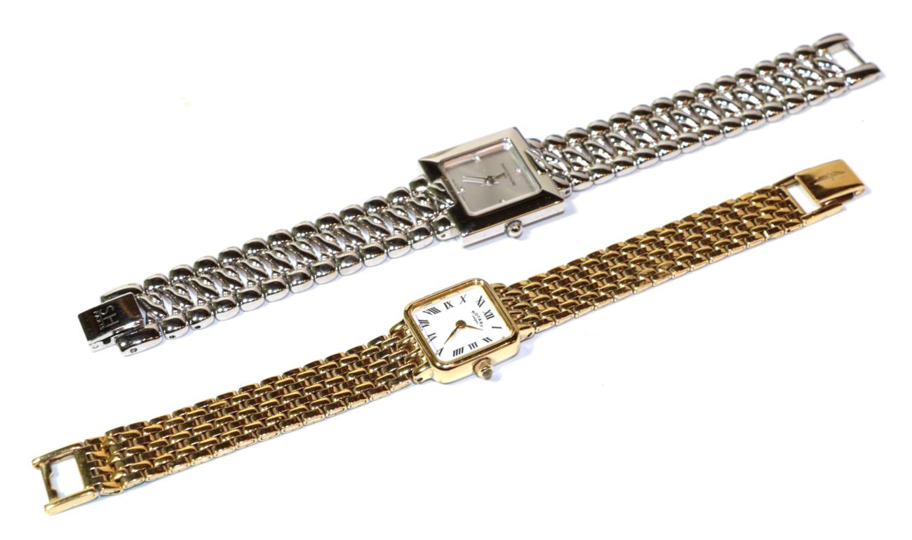 Lot 1 - A ladies' gold plated Rotary wristwatch; together with a Saint Honore wristwatch (2)