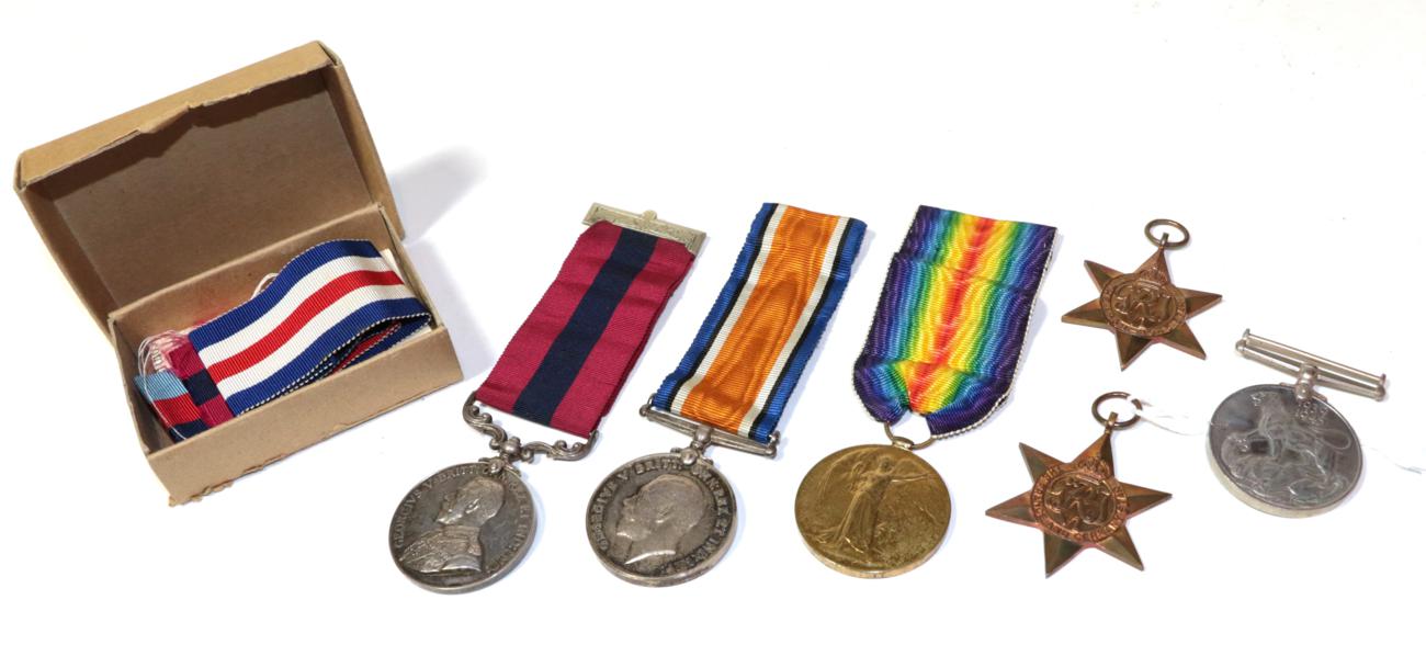 Lot 5 - A First/Second World War Gallantry Group of six medals, awarded to 110568 GNR.A.MARRIOTT,...