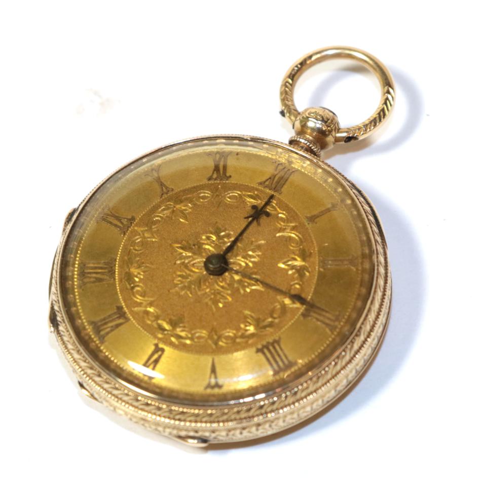 Lot 8 - An 18 carat gold ladies' pocket watch