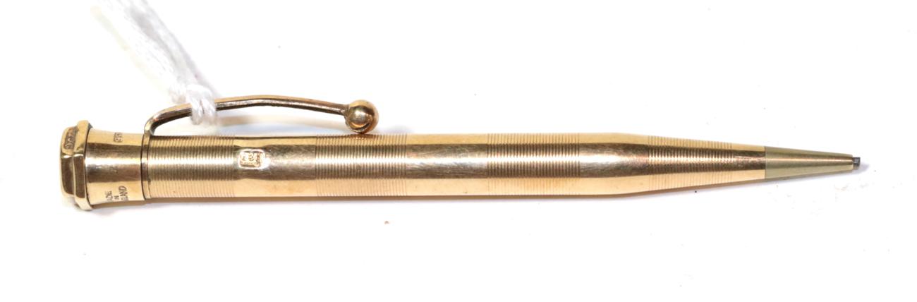 Lot 11 - A 9 carat gold ''Yard-O-Lette'' propelling pencil