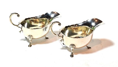 Lot 113 - Two George V silver sauceboats, both by J. B. Chatterley and Sons Ltd, London, 1928 and Birmingham
