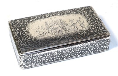Lot 178 - A French silver and niello snuff-box, maker's mark indistinct, second half 19th century,...