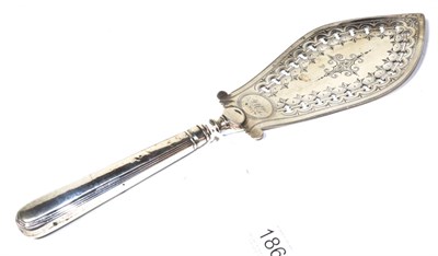 Lot 186 - A George III silver fish-slice, by Peter and Ann Bateman London, 1793, with Threaded Old...