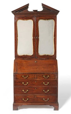 Lot 1220 - A George III Mahogany and Parcel Gilt Bureau Bookcase, 3rd quarter 18th century, the...