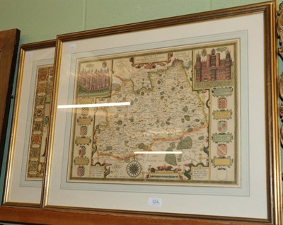 Lot 324 - Two reproduction maps of Cambridge and Surrey