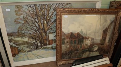 Lot 338 - John E Aitken RSW (1881-1957) In Old Hertogenbosch Holland, signed watercolour; together with a...