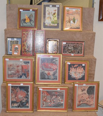 Lot 342 - A collection of mostly modern Indian oils, prints and watercolours; mainly of Indian interest (15)