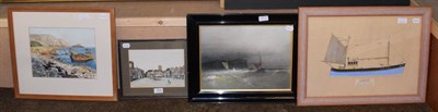 Lot 352 - English School (late 19th century) Coastal view; together with three others (4)