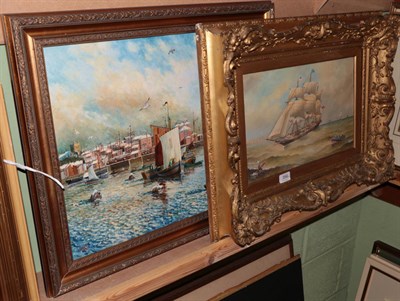 Lot 356 - J B Keenan (20th century) The mirage of Hartlepool, signed oil on canvas; together with John...