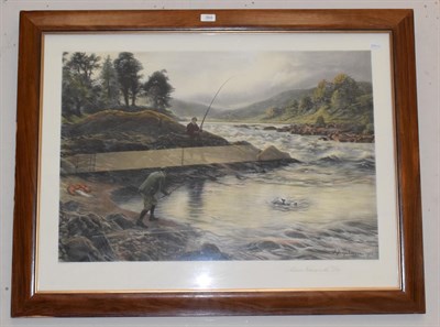 Lot 364 - After Joseph Farquharson, ''Salmon Fishing on the Don'', lithograph