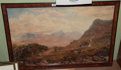 Lot 366 - British School (19th century) ''At Capel Curig'', watercolour, 62cm by 100cm