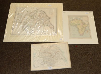 Lot 376 - Three antique maps: two of Yorkshire and one of Africa (unframed)