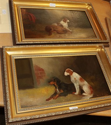 Lot 377 - William Howard Hardy, A pair of retrievers, signed, oil on canvas; together with a companion,...