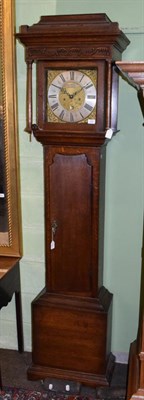 Lot 428 - An oak eight day longcase clock, dial bearing a later inscription John Taylor, Manchester