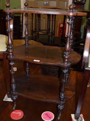 Lot 469 - A Victorian rosewood three-tier whatnot, 82cm high