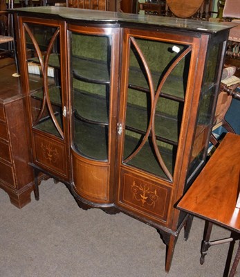 Lot 471 - An Edwardian inlaid mahogany display cabinet, probably reduced in height, 141cm high