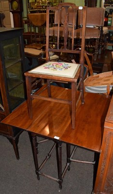 Lot 472 - A Georgian mahogany gateleg table of narrow proportions; and a single side chair (2)