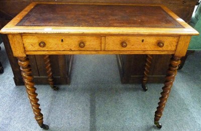 Lot 1238 - A Victorian Oak Writing Table, mid 19th century, One drawer stamped C HINDLEY & SONS, 134...