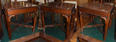 Lot 476 - Three reproduction side tables with chamfered legs, 51cm wide