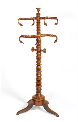 Lot 1242 - An Unusual Victorian Walnut and Beech Bobbin Turned Hallstand, 3rd quarter 19th century, with eight