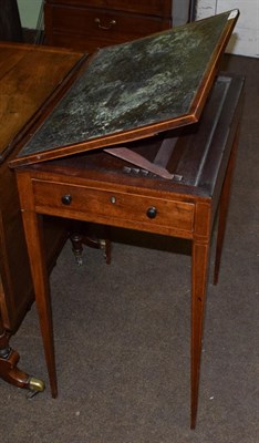 Lot 546 - A George III mahogany writing table with ratchet top, 58cm wide