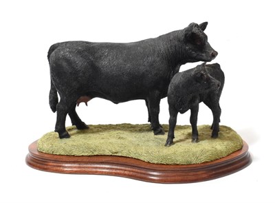 Lot 11 - Border Fine Arts 'Aberdeen Angus Cow and Calf' (Style Three), model No. B0807 by Jack Crewdson,...