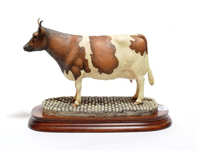 Lot 18 - Border Fine Arts 'Ayrshire Cow' (Horned), model No. L75 by Elizabeth MacAllister, limited...