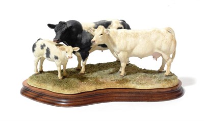 Lot 26 - Border Fine Arts 'Belgian Blue Family Group', model No. B0771 by Kirsty Armstrong, limited...