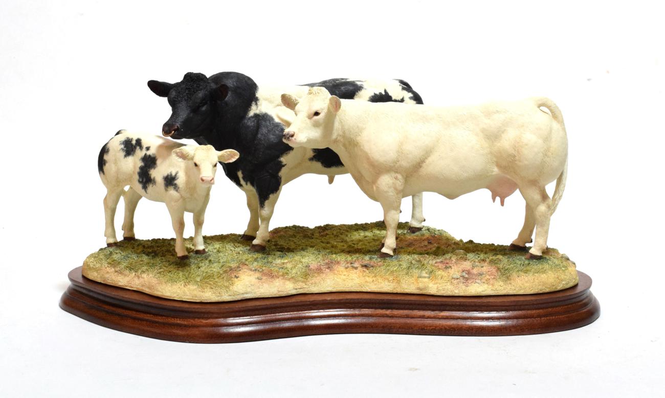 Lot 27 - Border Fine Arts 'Belgian Blue Family Group', model No. B0771 by Kirsty Armstrong, limited...