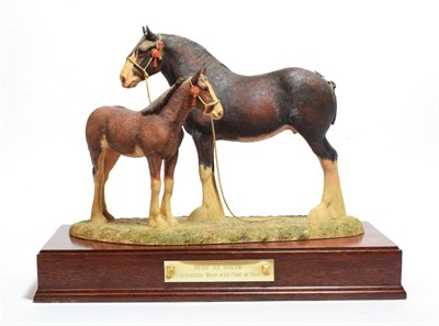 Lot 28 - Border Fine Arts 'Best at Show' (Clydesdale Mare and Foal), Gold Edition, model No. B0404A by...