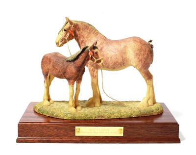 Lot 29 - Border Fine Arts 'Best at Show' (Clydesdale Mare and Foal), Gold Edition, model No. B0404B by...