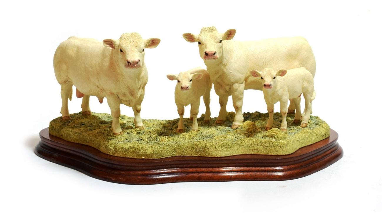 Lot 47 - Border Fine Arts 'Charolais Family Group', model No. B0184 by Kirsty Armstrong, limited edition...