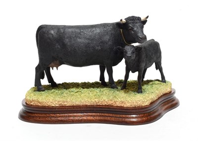 Lot 52 - Border Fine Arts 'Dexter Cow and Calf', model No. B0974 by Ray Ayres, limited edition 53/500,...