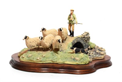 Lot 53 - Border Fine Arts 'Down from the Hills' (Shepherd, Sheep and Collie), model No. JH18 by...