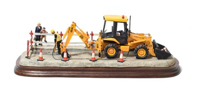 Lot 54 - Border Fine Arts 'Essential Repairs' (Workman with JCB Back Hoe), model No. B0652 by Ray Ayres,...