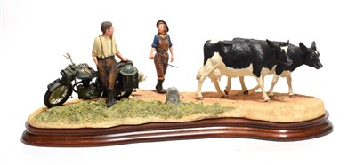 Lot 57 - Border Fine Arts 'Flat Refusal' (Friesian Cows), model No. B0650 by Kirsty Armstrong, limited...