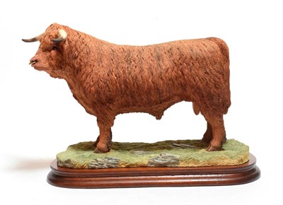 Lot 77 - Border Fine Arts 'Highland Bull' (Style Three), model No. B0808 by Jack Crewdson, limited...