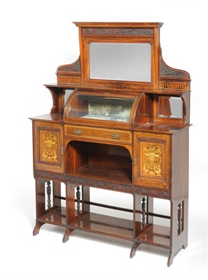 Lot 1260 - An Edwardian Rosewood, Marquetry, Boxwood and Bone Inlaid Chiffonier, circa 1900, the...