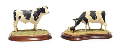 Lot 79 - Border Fine Arts 'Holstein Bull', model No. B0308, limited edition 222/1750 and 'Holstein...