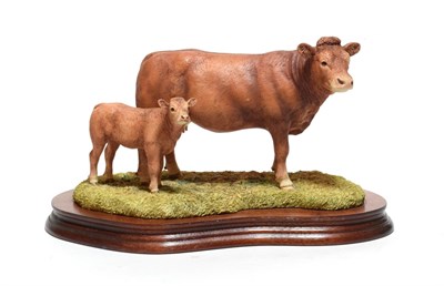 Lot 96 - Border Fine Arts 'Limousin Cow and Calf' (Style One), model No. L157 by Anne Wall, limited...