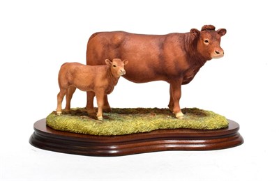 Lot 97 - Border Fine Arts 'Limousin Cow and Calf' (Style One), model No. L157 by Anne Wall, limited...